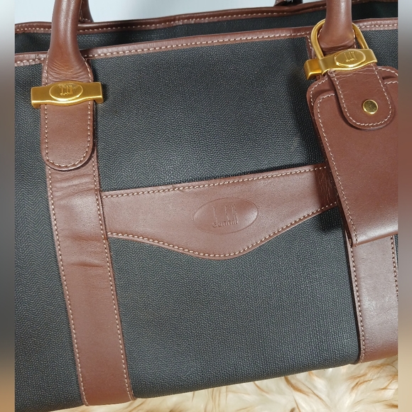 Dunhill Duffle Dark Chocolate Boston Brown Canvas Weekend/Travel - Picture 3 of 13
